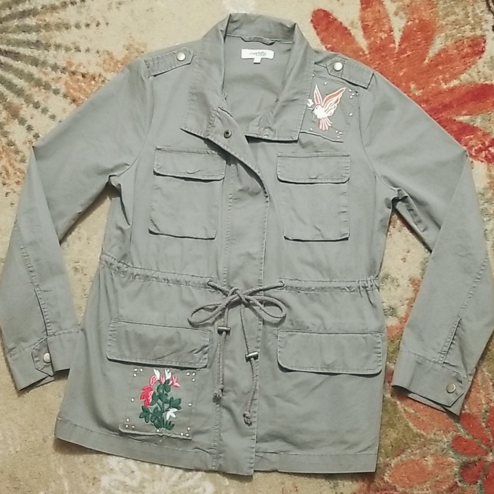 Charlotte Rouse Utility Jacket with Hummingbird